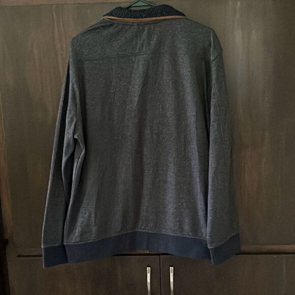 Lands End Navy Blue Zip Front Men’s Cardigan Jacket XL - Picture 5 of 6